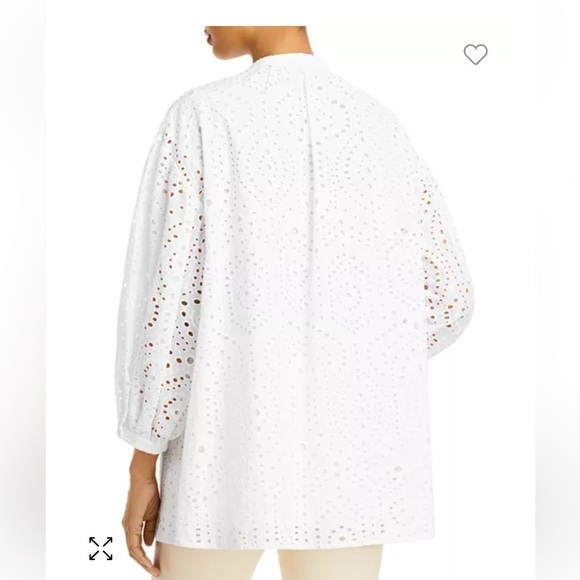 Boss white Bajour eyelet oversized blouse - Picture 3 of 15